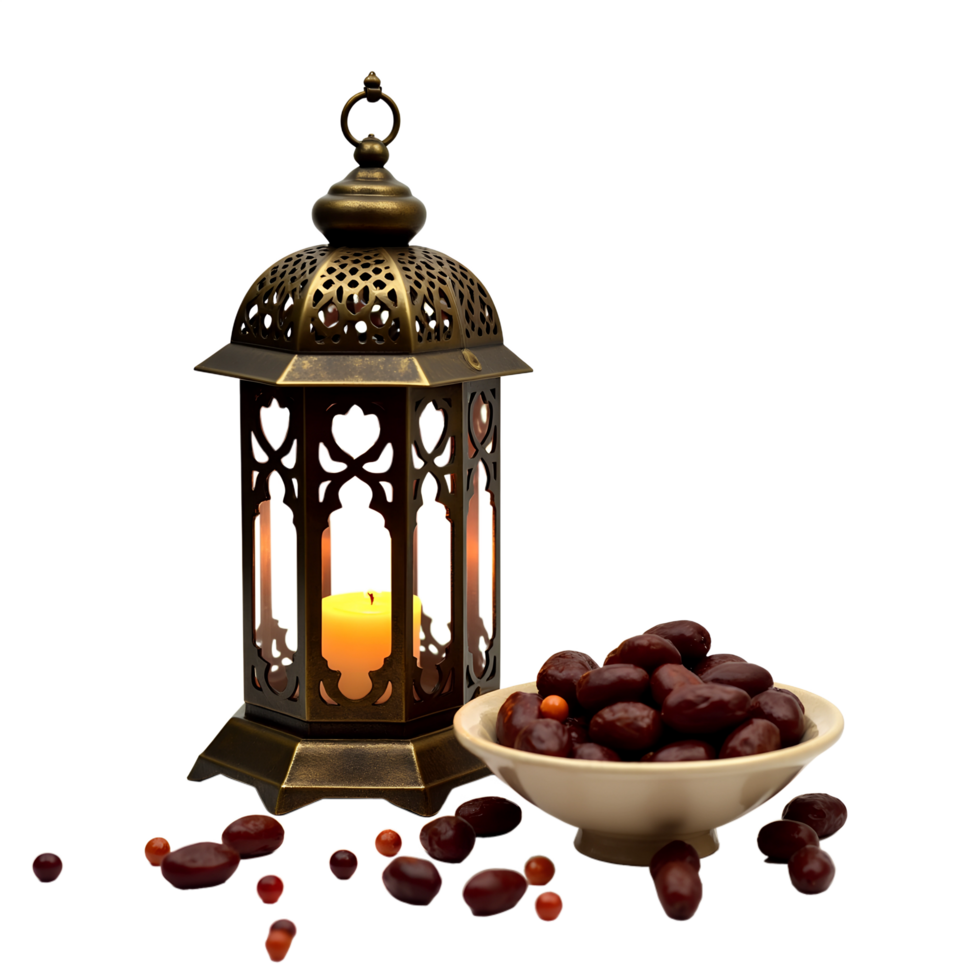 Beautiful Ramadan Lantern with Dates Perfect for Islamic Festive Decor png