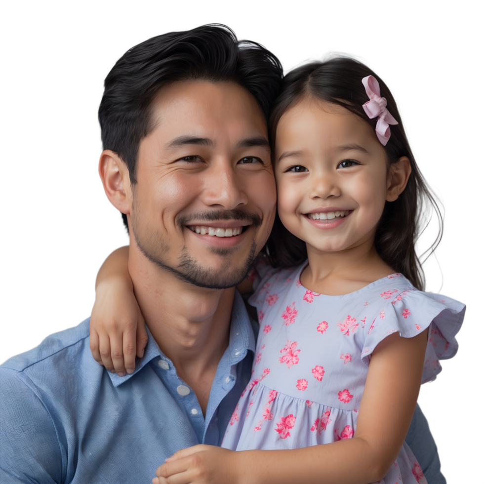 Happy Parent and Child Smiling Father-Daughter Duo png