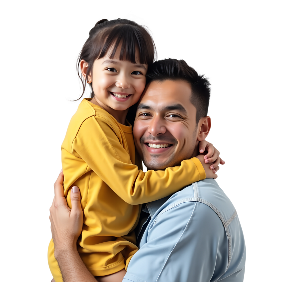 Father and Child Smiling Together Heartwarming Portrait png