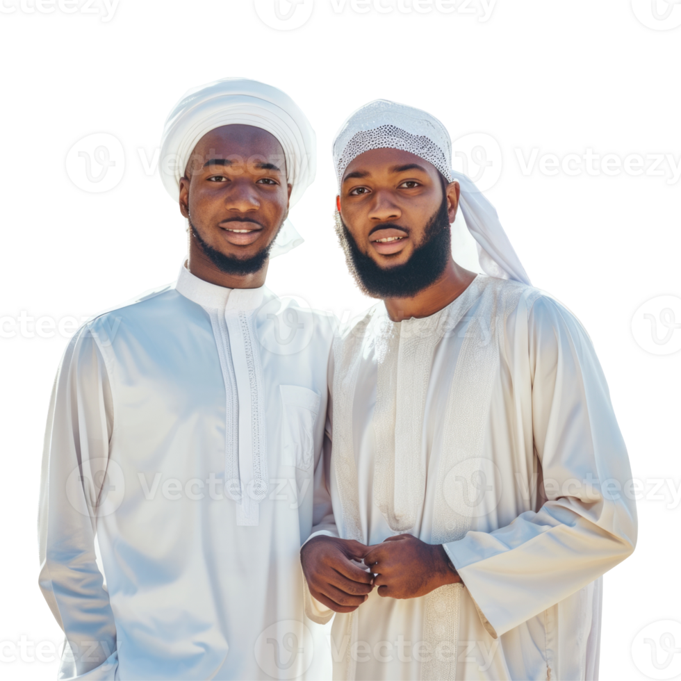 Two men in traditional clothing pose for a photo png