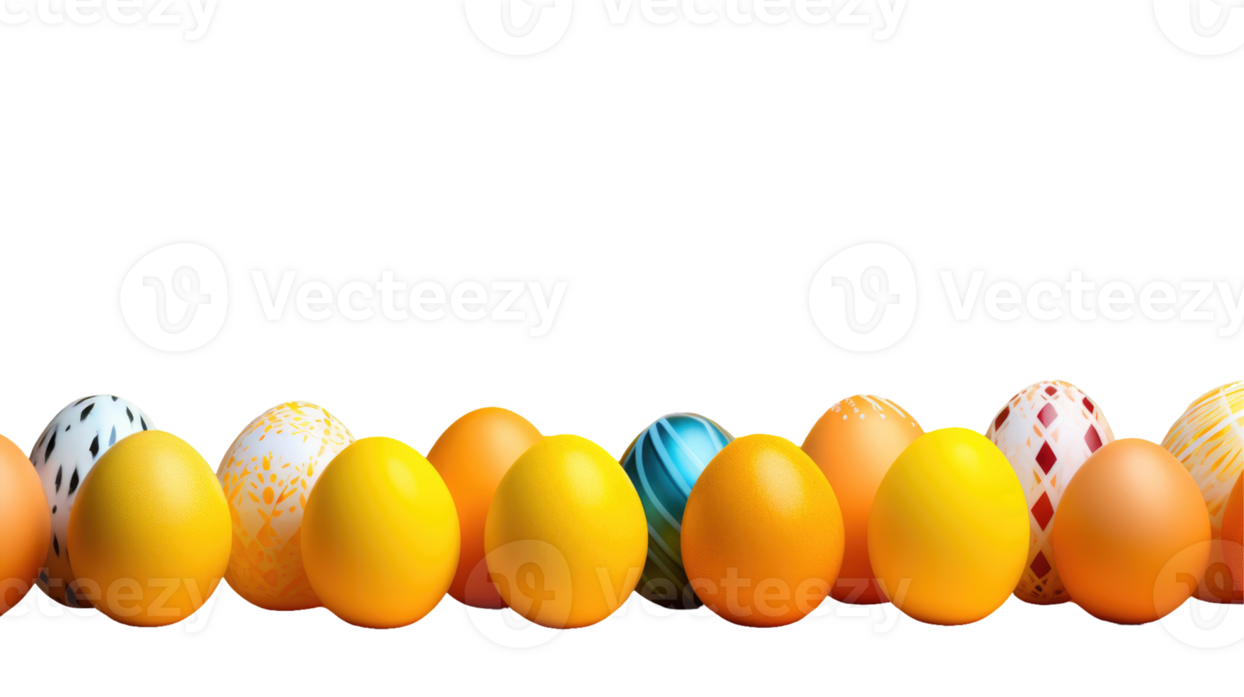 A row of colorful easter eggs on a black background png
