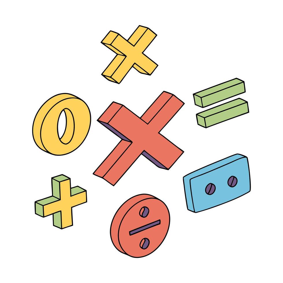 Math symbols illustration , vector