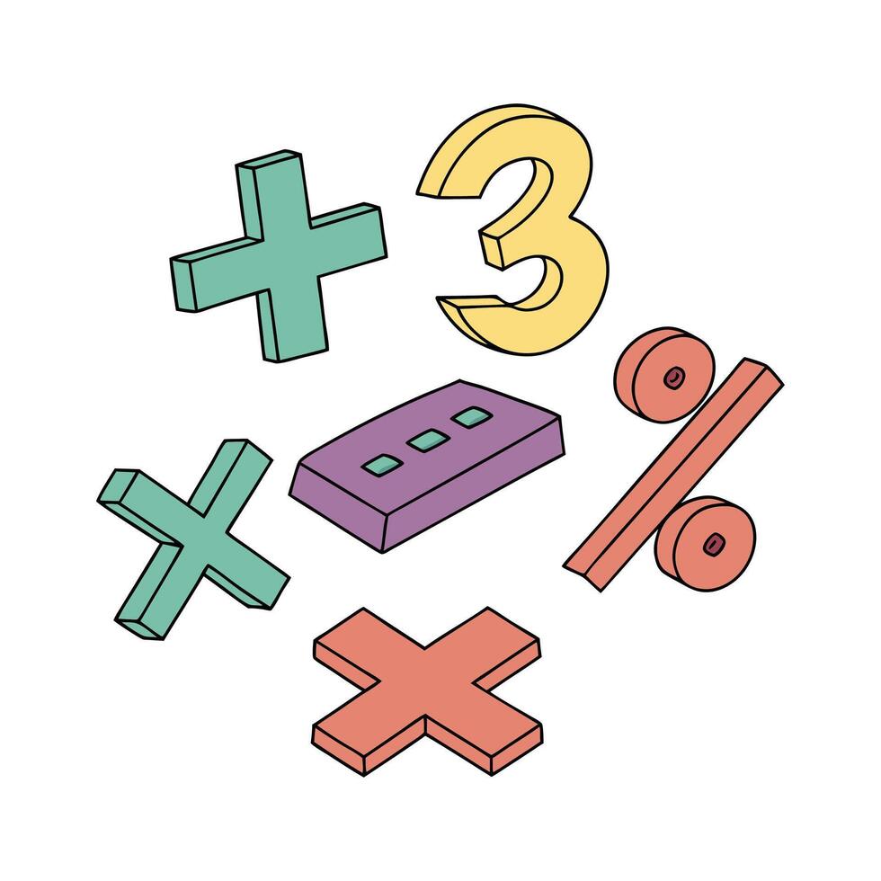 Math symbols illustration , icon vector