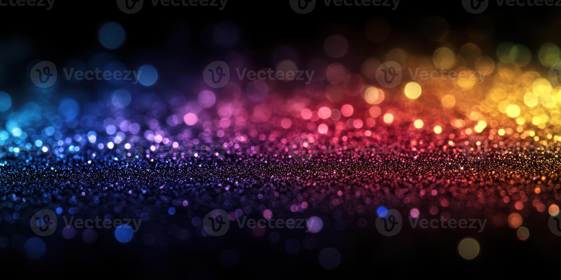 Colorful bokeh lights create a vibrant atmosphere in a dark setting photo