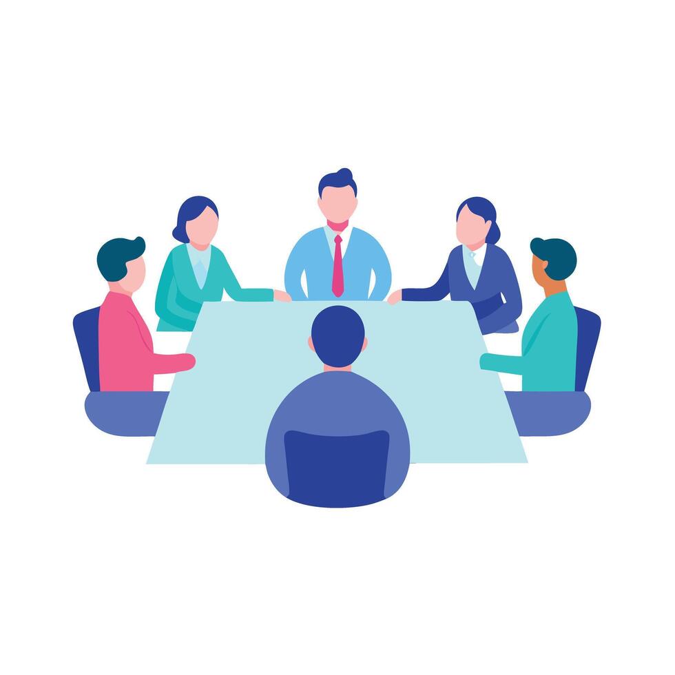 Company Executives Discussing Business Strategies vector