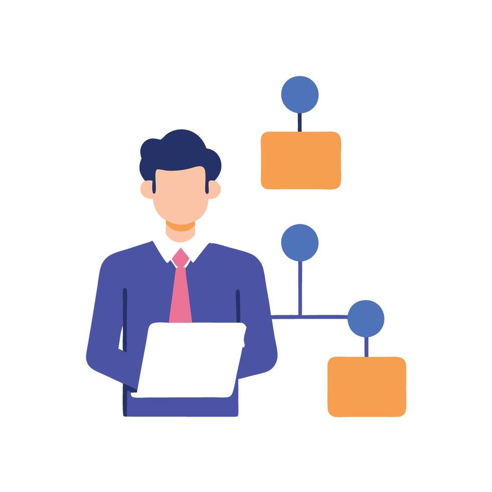 Business Professional Assigning Tasks to Team vector