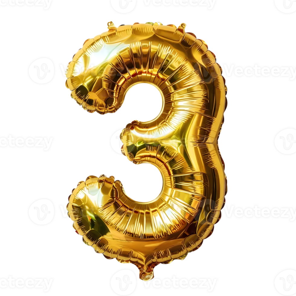 Number Balloons in 3D Add a Touch of Fun to Your Holiday Projects png