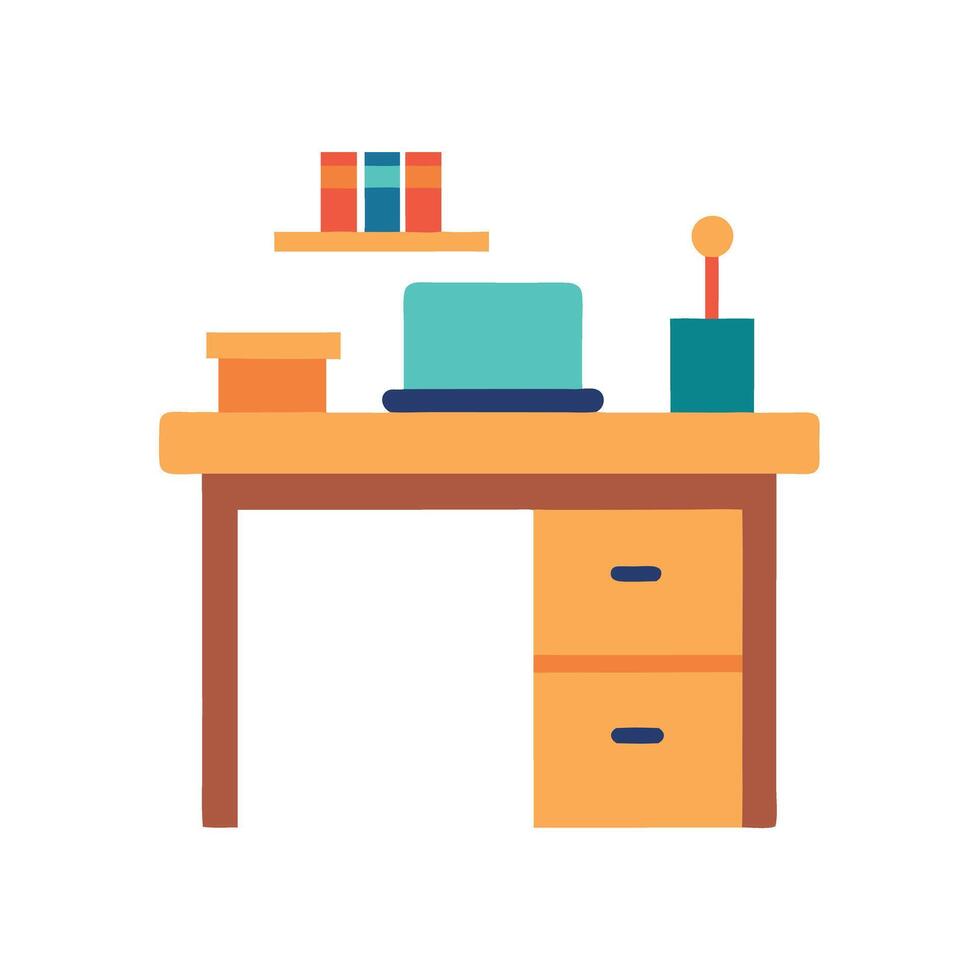 Modern workplace productivity concept shows tidy and organized office space vector