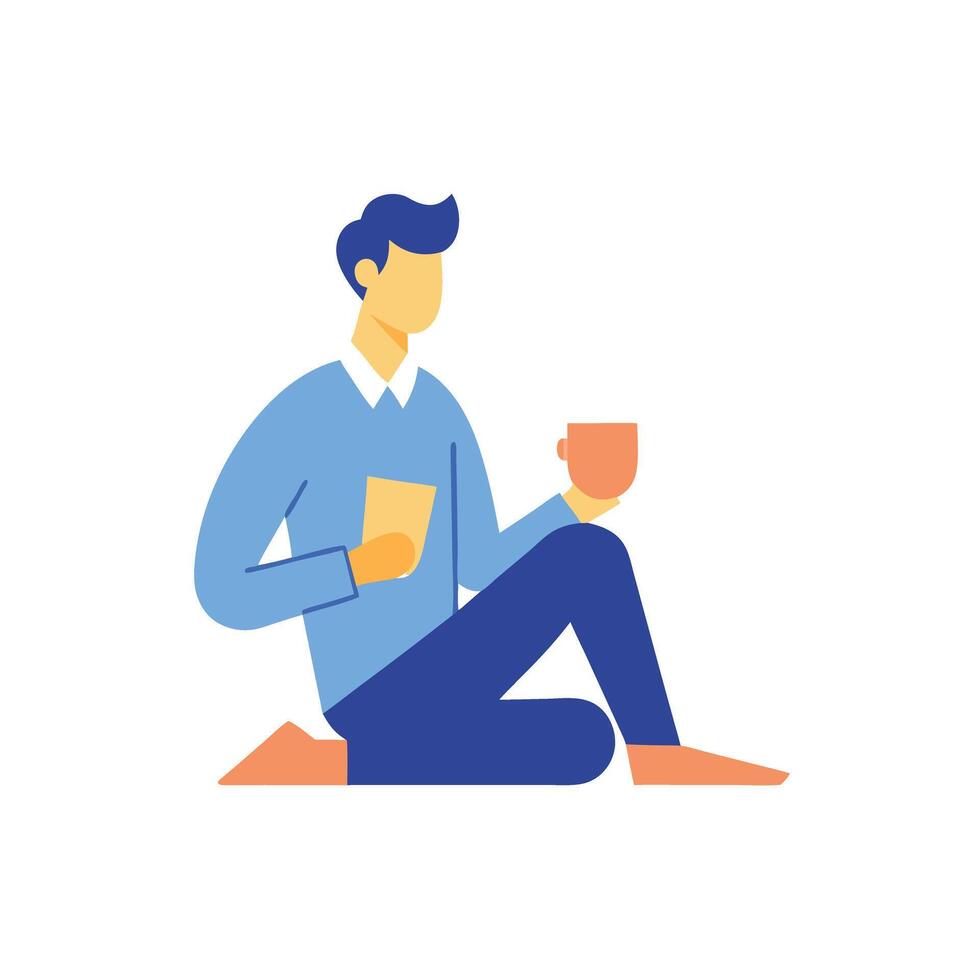 Businessperson Relaxing with Coffee Break vector