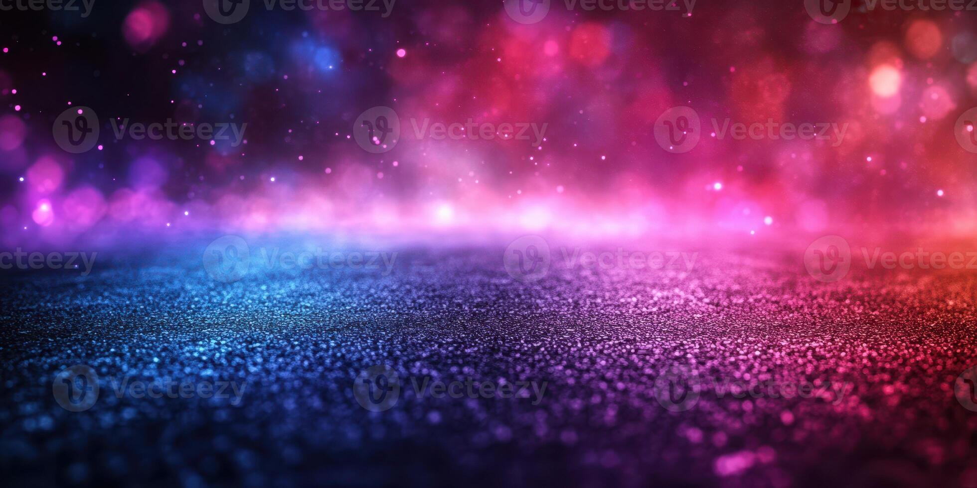 Colorful abstract background with vibrant hues and sparkling particles at night photo