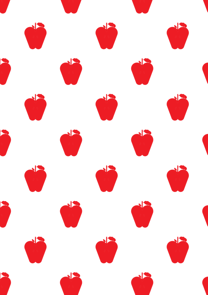A bold checkerboard pattern with alternating black squares and white squares featuring red apple illustrations. The geometric contrast creates a visually striking and modern decorative effect. png
