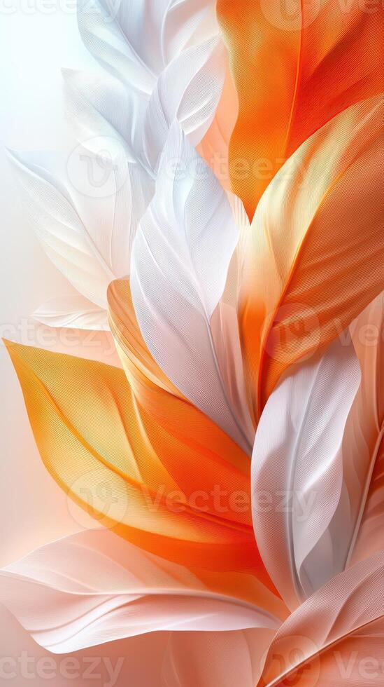 Flowing leaves in vibrant orange and white create a captivating visual display photo