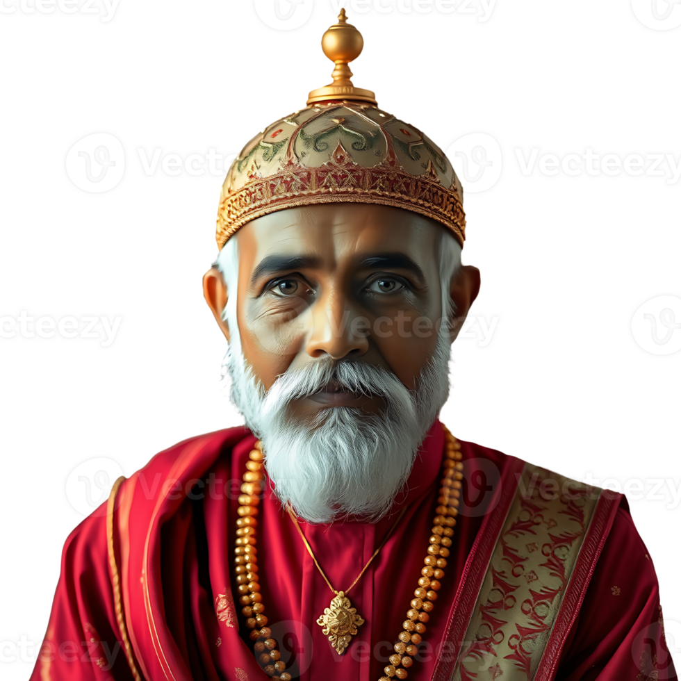 Regal Elder in Traditional Royal Attire png