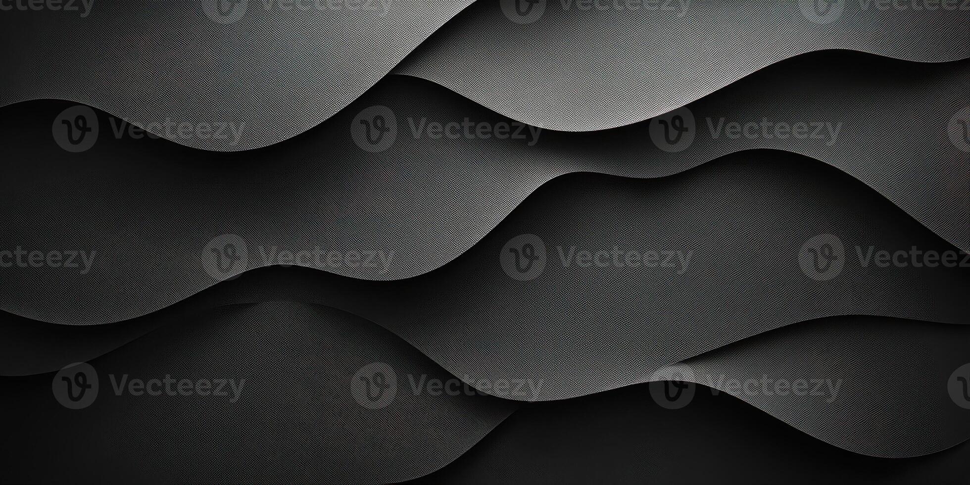 Elegant black waves crafted from textured material create a sophisticated backdrop design for modern aesthetics photo