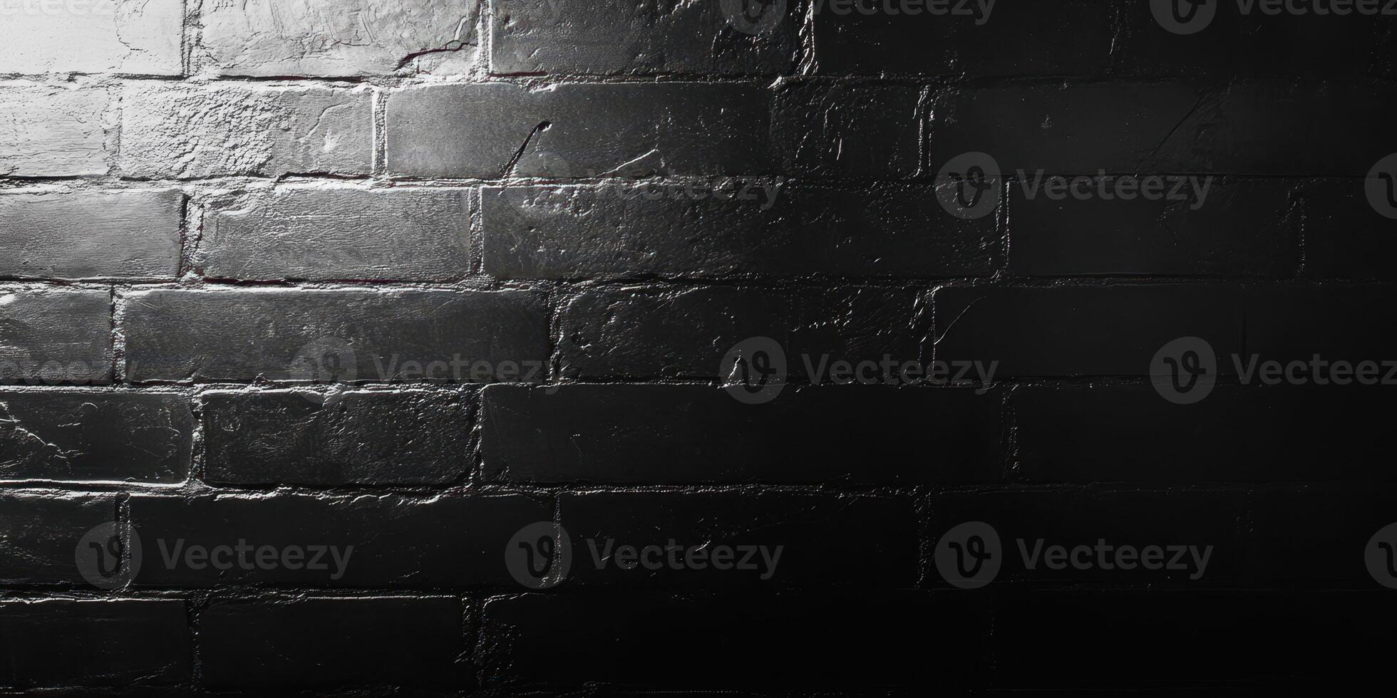 Textured black brick wall with subtle lighting creating an atmospheric effect in an industrial setting photo