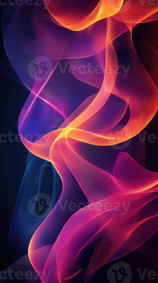 Colorful abstract waves create a dynamic visual experience in a fluid design photo