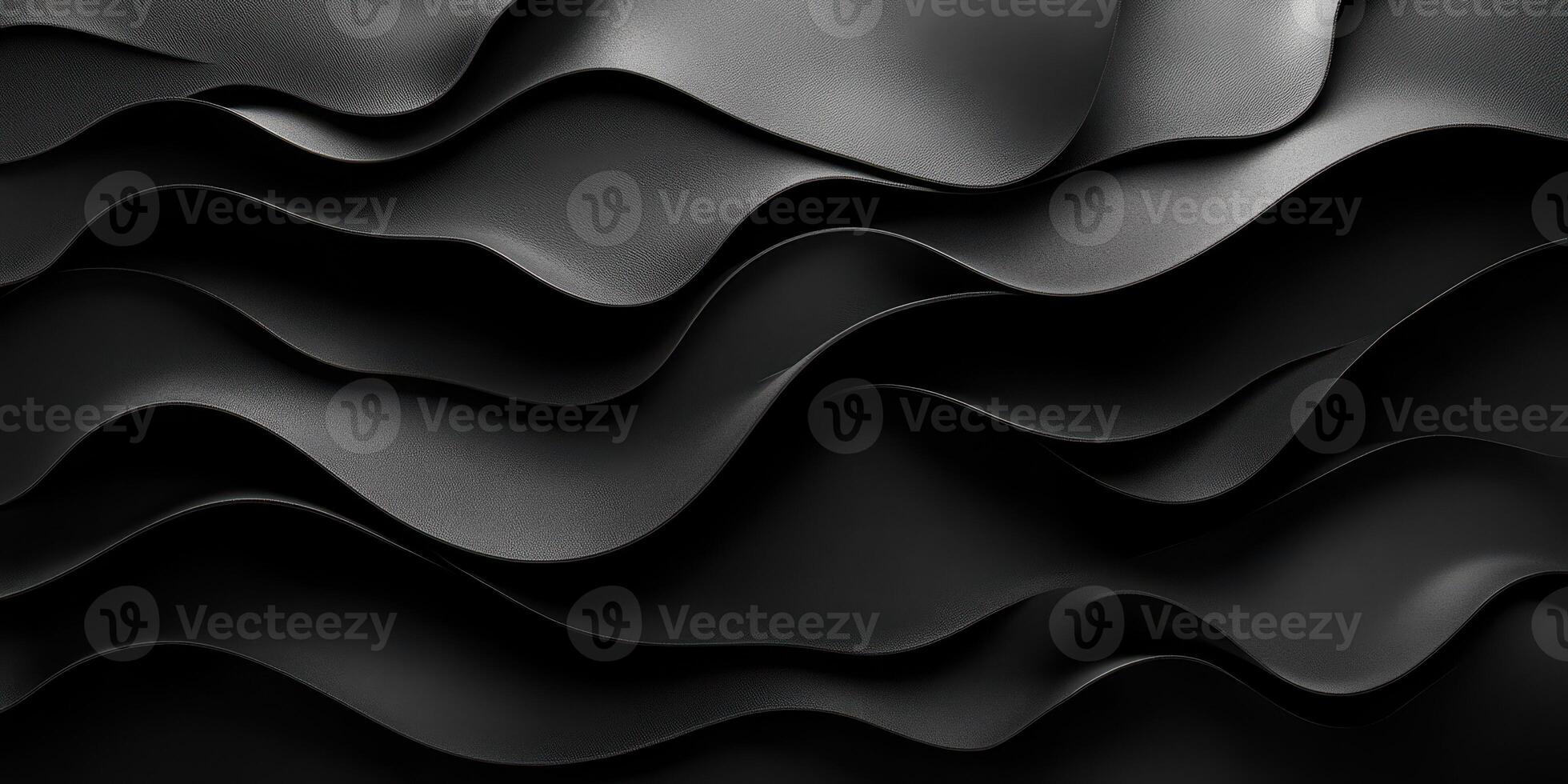 Textured black waves create a dynamic and sleek visual effect in a minimalist design photo