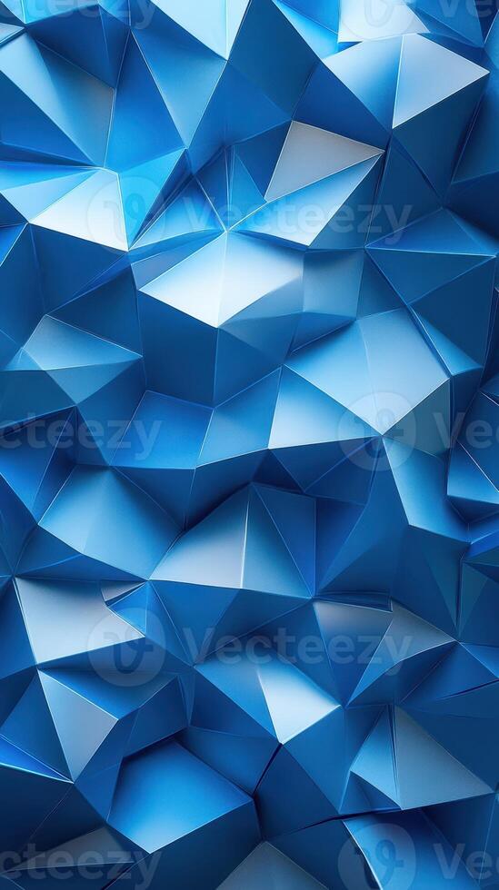 Abstract blue geometric shapes create a captivating textured wall suitable for modern design settings photo