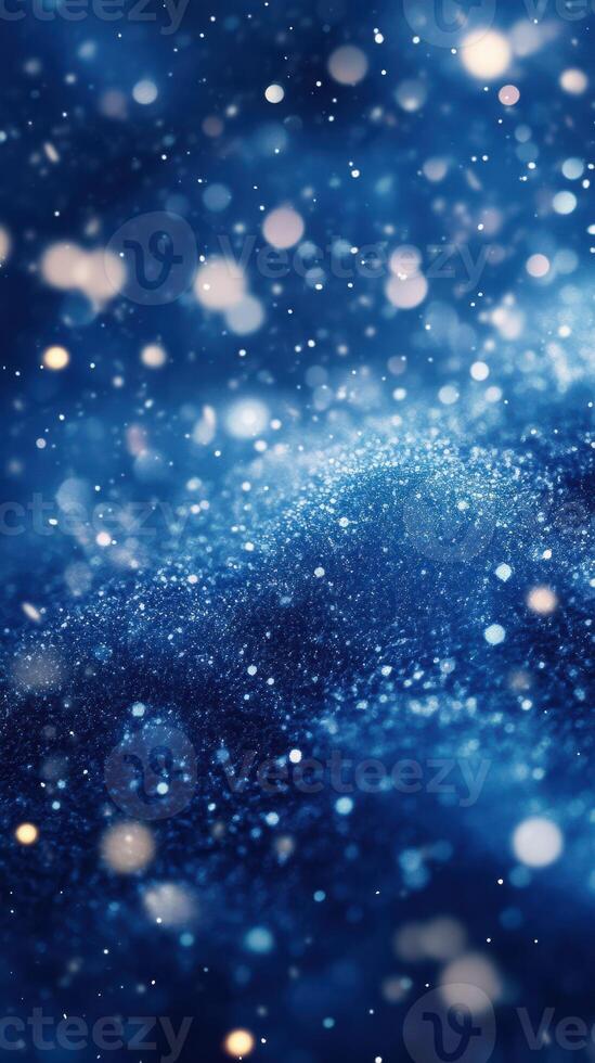 Sparkling blue background with shimmering particles creating a dreamy atmosphere photo