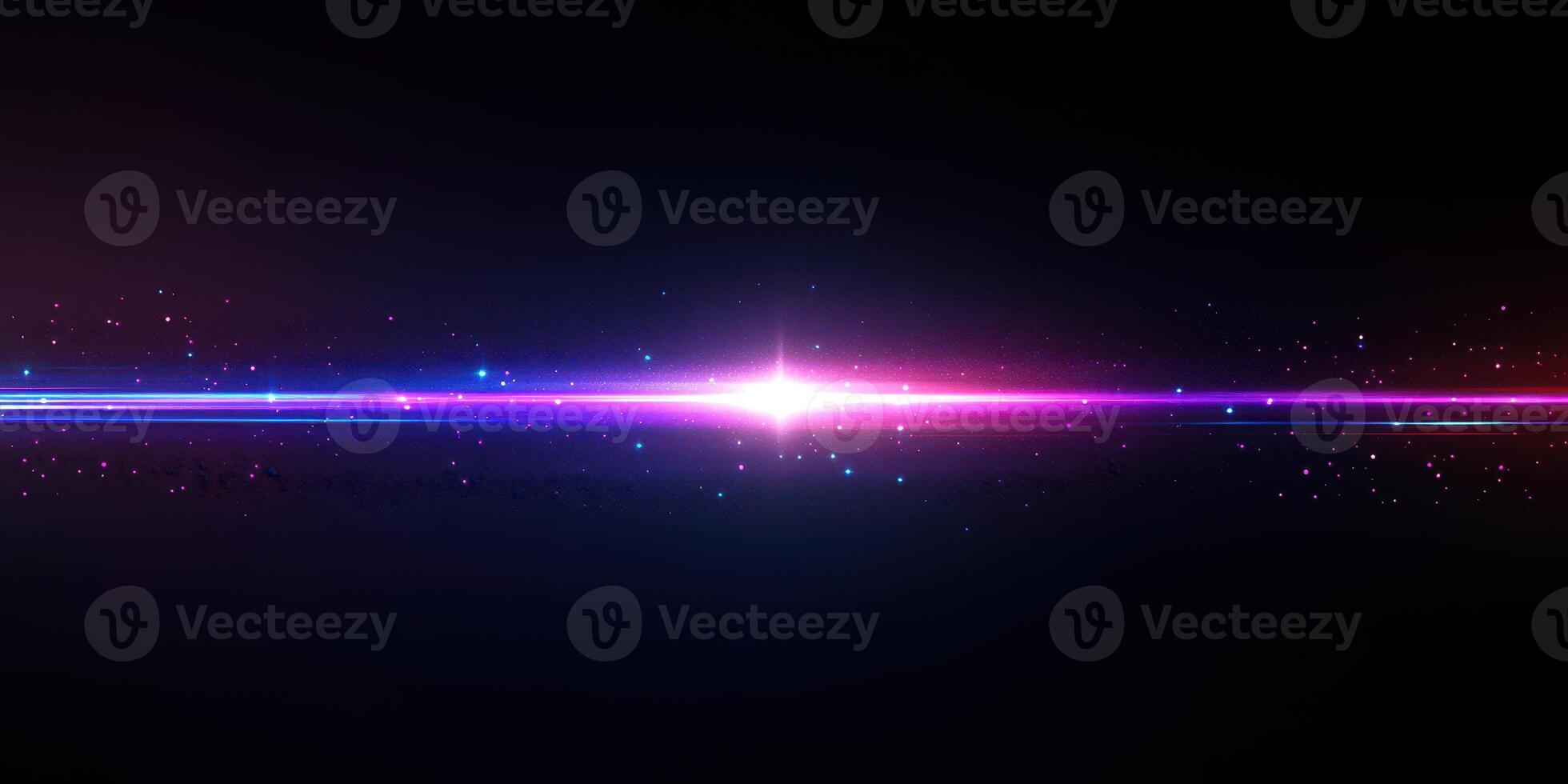 Vibrant cosmic light rays create a stunning visual effect against a dark backdrop in a digital artwork photo