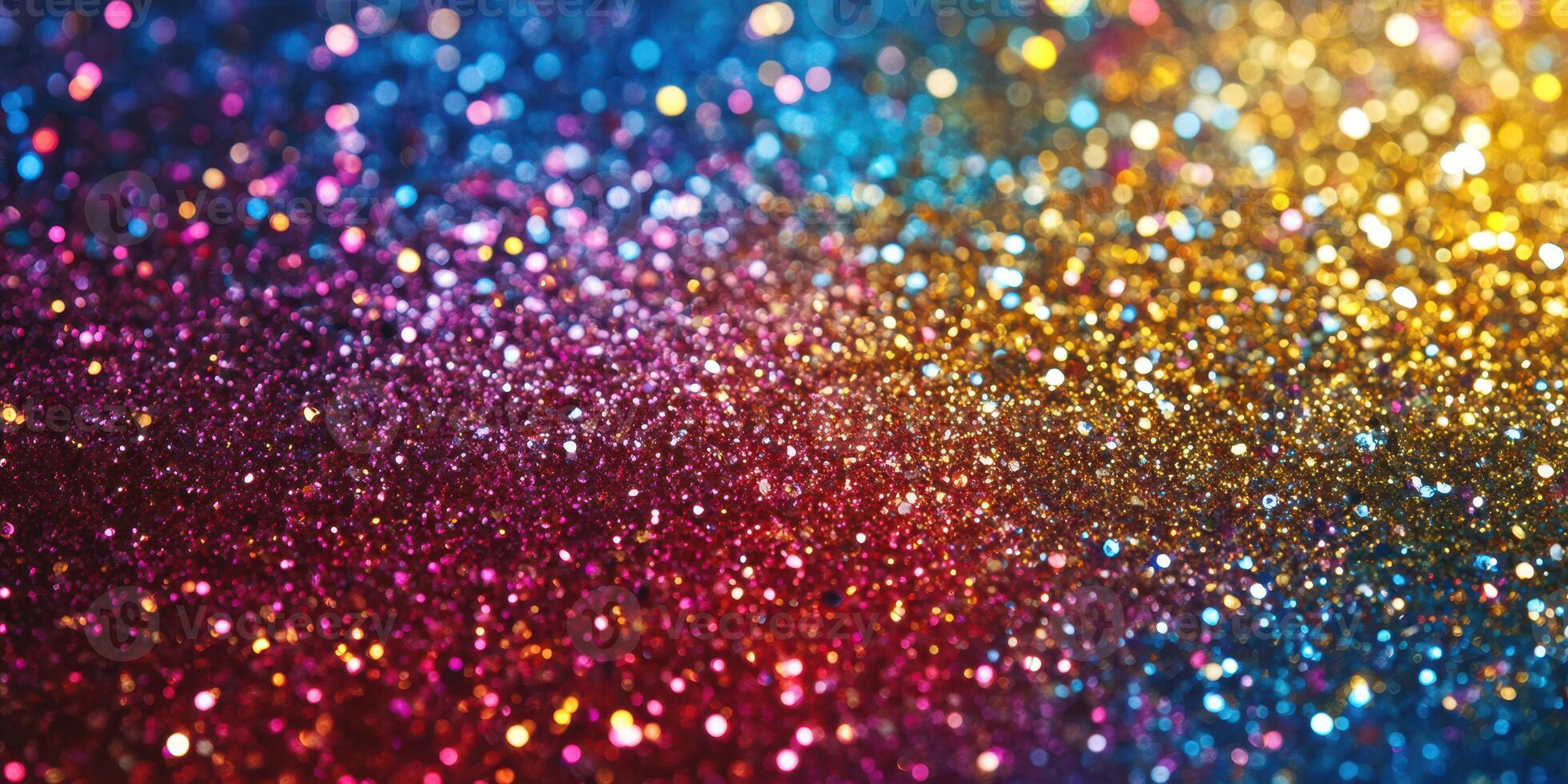 Vibrant display of colorful glitter sparkling in various hues during festive celebrations photo