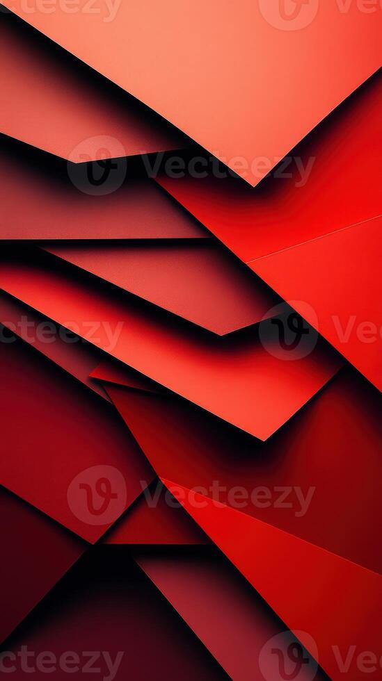 Abstract composition of overlapping red layers creating depth and visual interest in a modern design setting photo