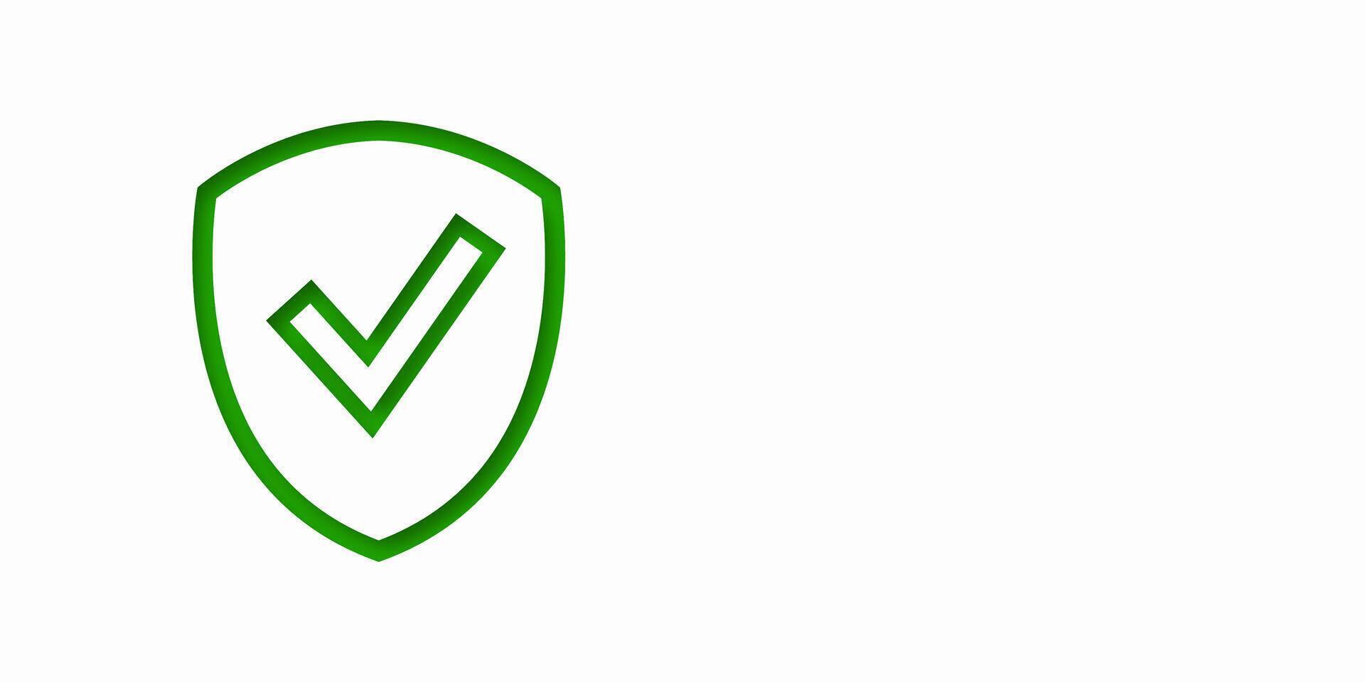 Banner with shield and check mark icon. Includes space for text, perfect for approval, safety, or verification concepts. vector