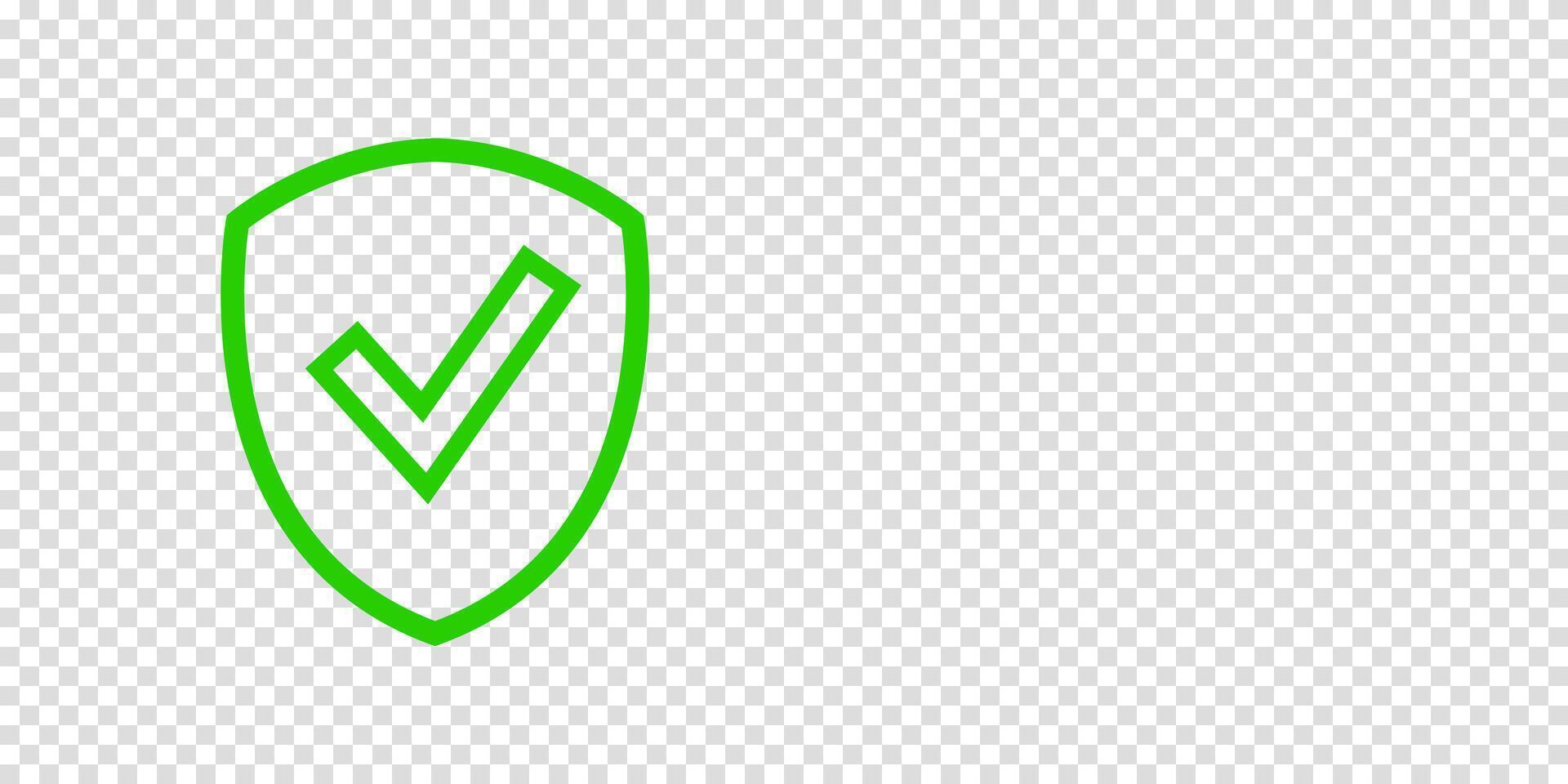 Banner featuring shield and check mark icon. Represents approval, verification, or quality assurance with text space. vector