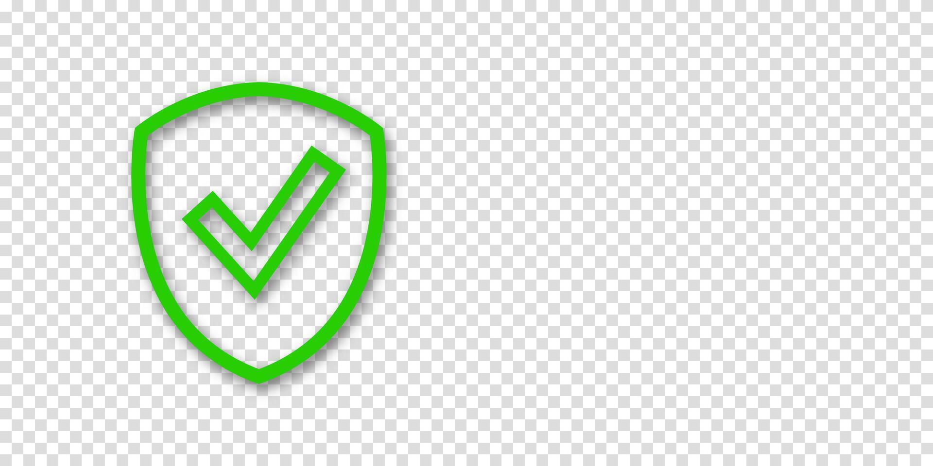 Shield and check mark icon on a banner. Perfect for success, safety, or compliance concepts with space for text. vector