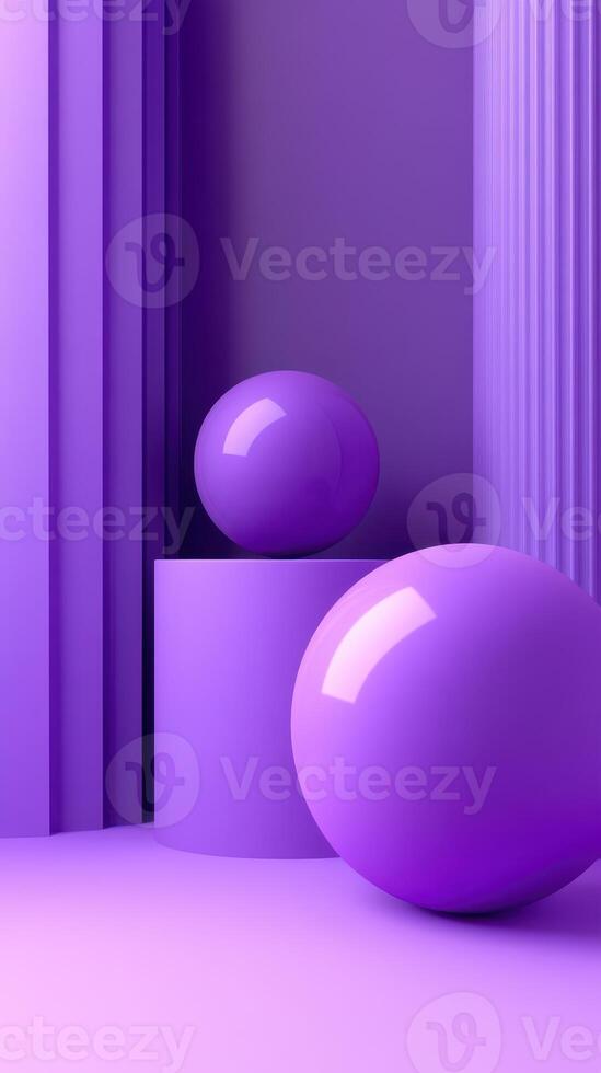 Purple geometric shapes arranged in an artistic display against a minimalist backdrop photo