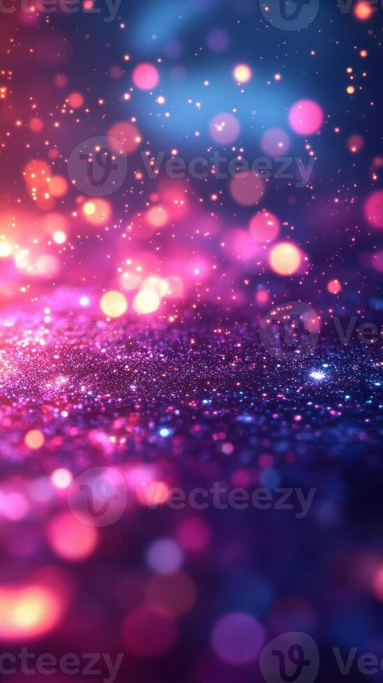 Colorful abstract background with sparkling particles creating a mesmerizing effect in soft light photo