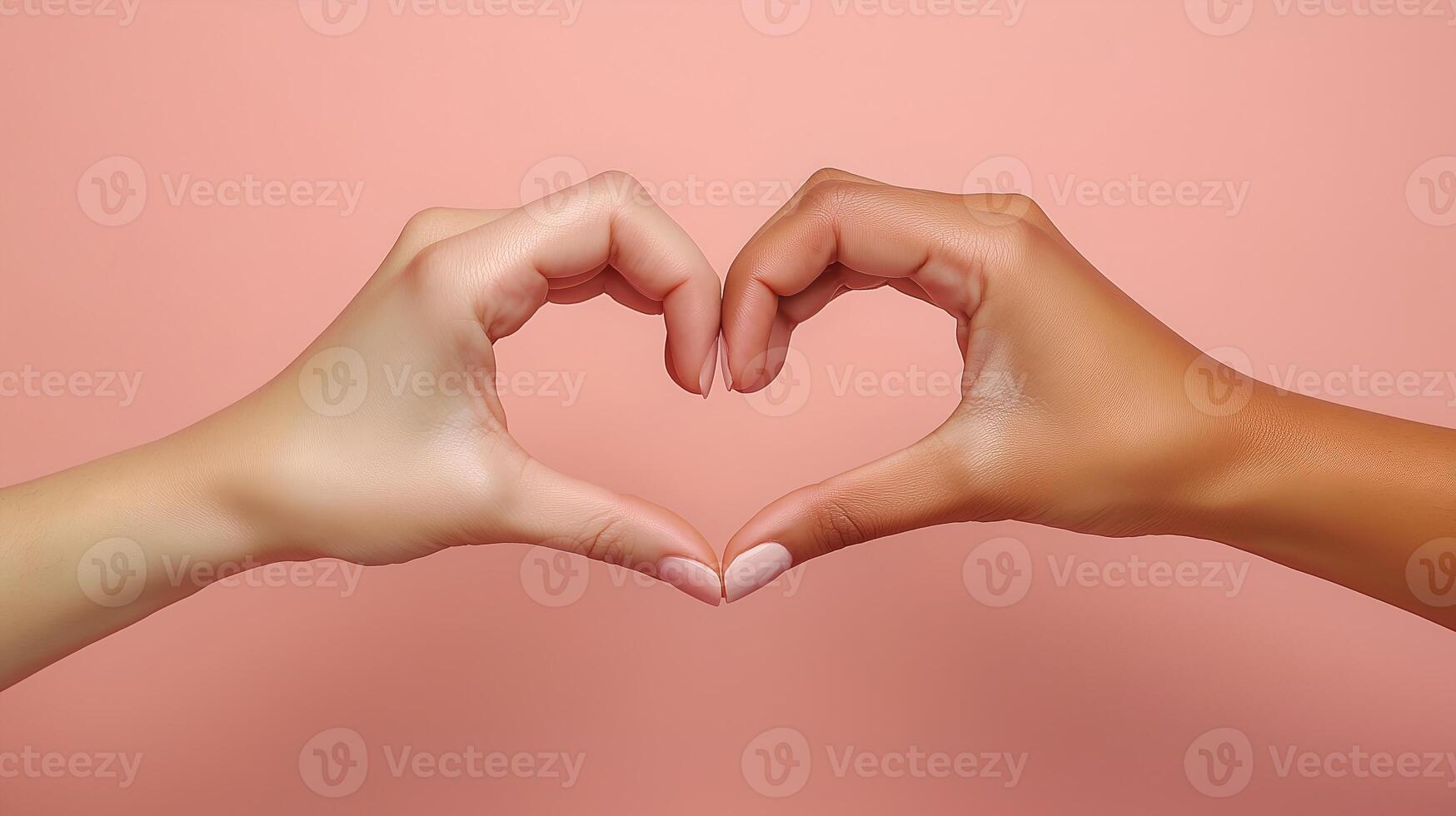 Hand heart in minimalistic and aesthetic composition photo