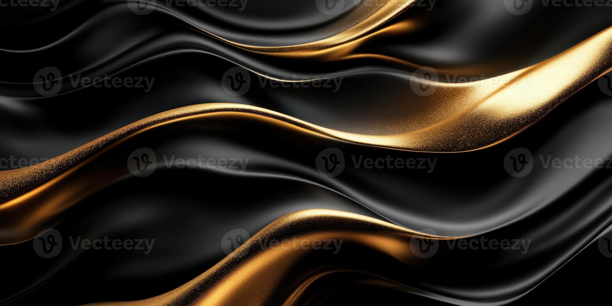 Elegant black and gold waves create a stunning visual texture in a modern design setting photo
