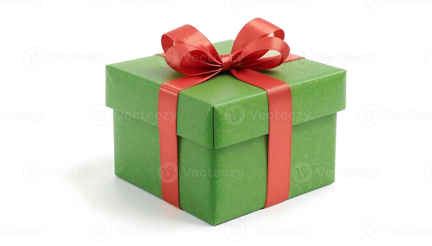 Eco-Friendly Green Gift Box Perfect for Spring Celebrations, Isolated on White Background, Cutout photo
