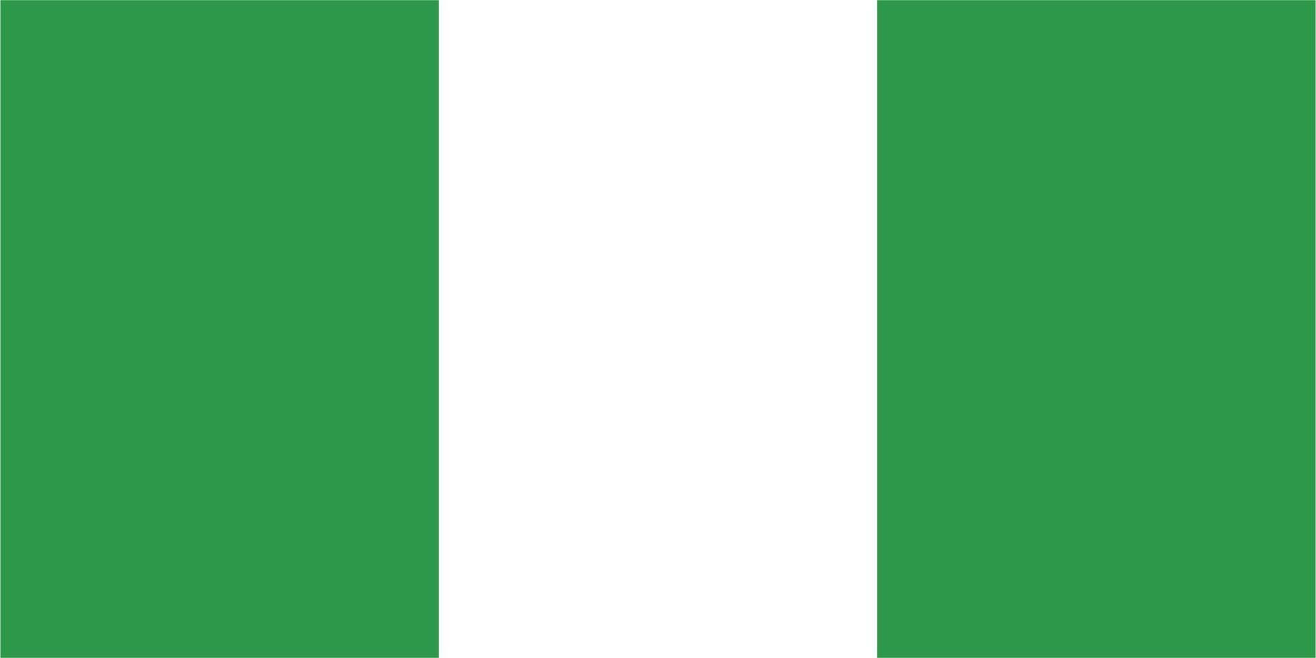 Flag of Nigeria. An illustration of the Nigeria flag. A rectangular flag. Standard size flag icon. vector