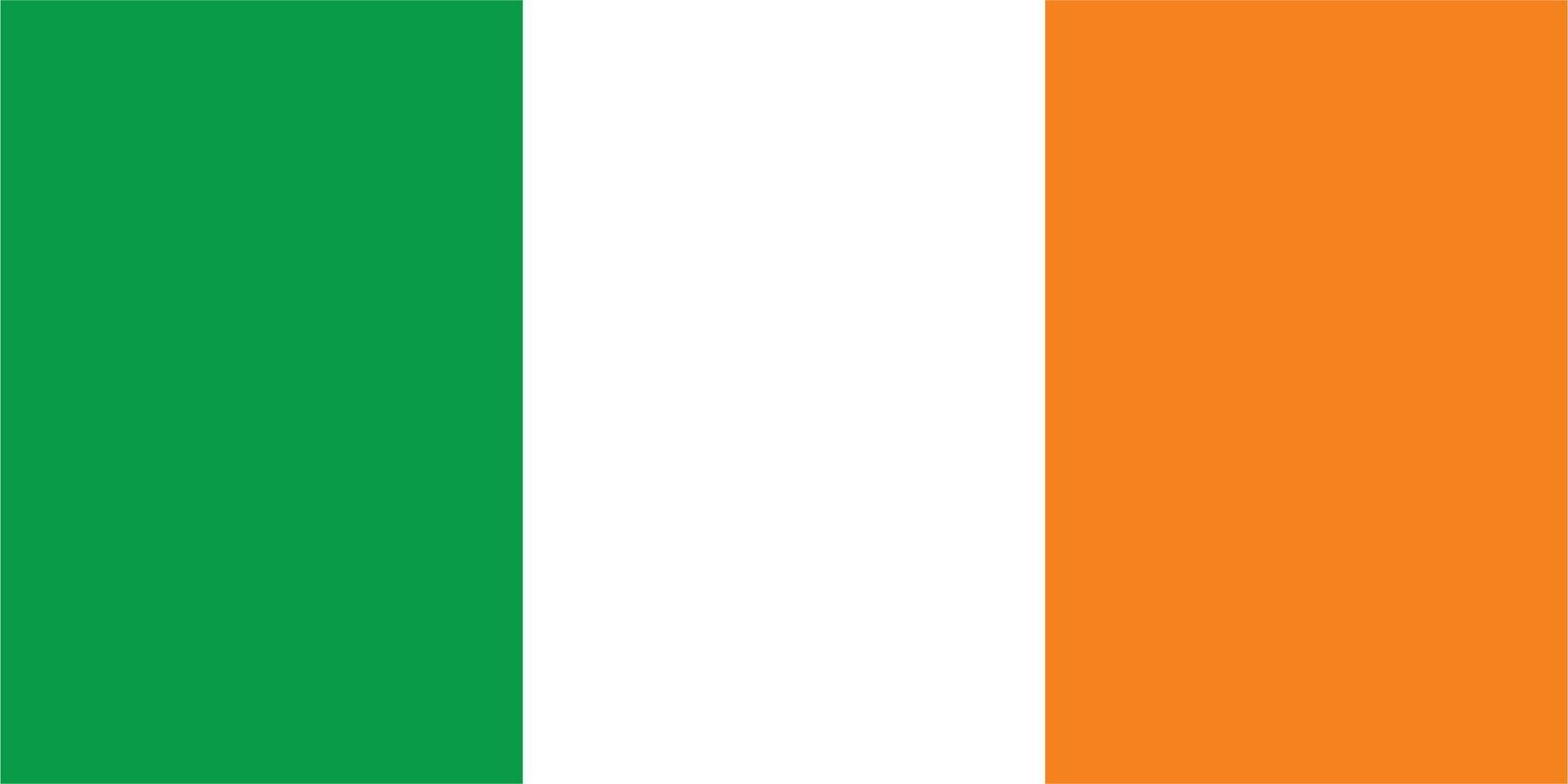 Flag of Ireland. An illustration of the Ireland flag. A rectangular flag. Standard size flag icon. vector
