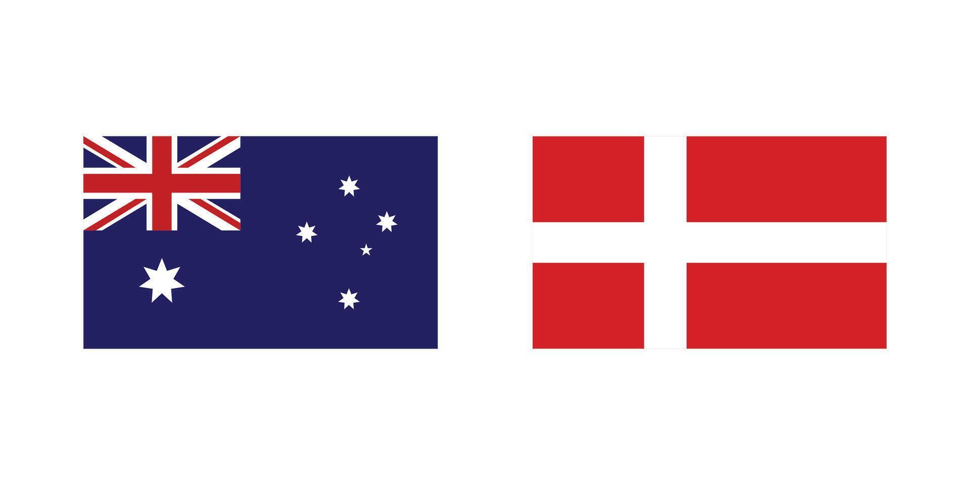 National flags of Australia and Denmark. vector