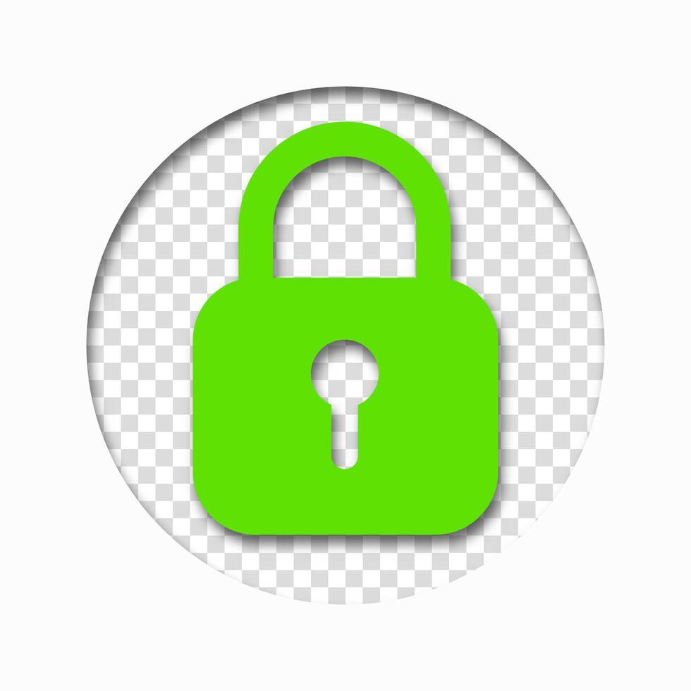 Green lock symbol on a white background. Perfect for security, privacy, or technology-themed projects. vector