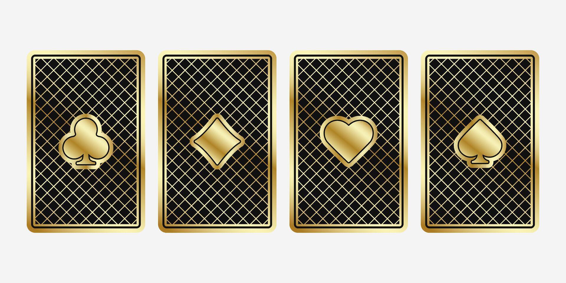 Intricate playing cards with stylish patterns, great for poker, bridge, or casino designs. Perfect for card games or gaming themes. vector