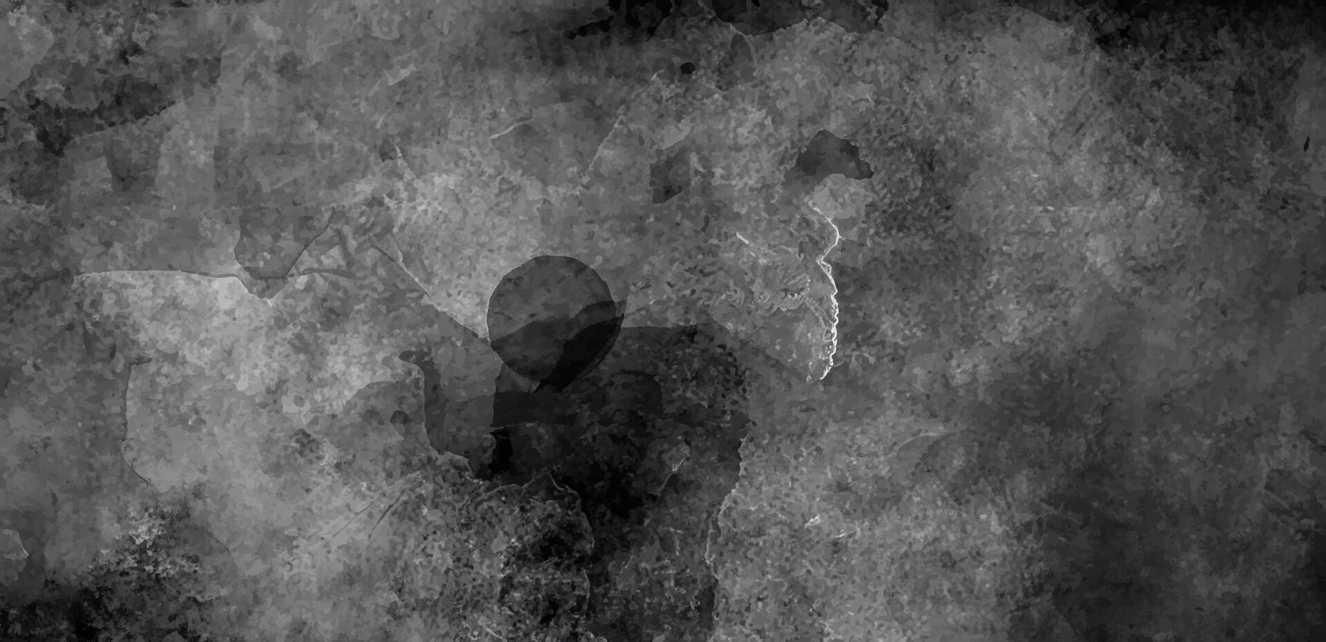 Dark grunge abstract texture with black and gray tones, rough surface, and distressed appearance for design use. vector