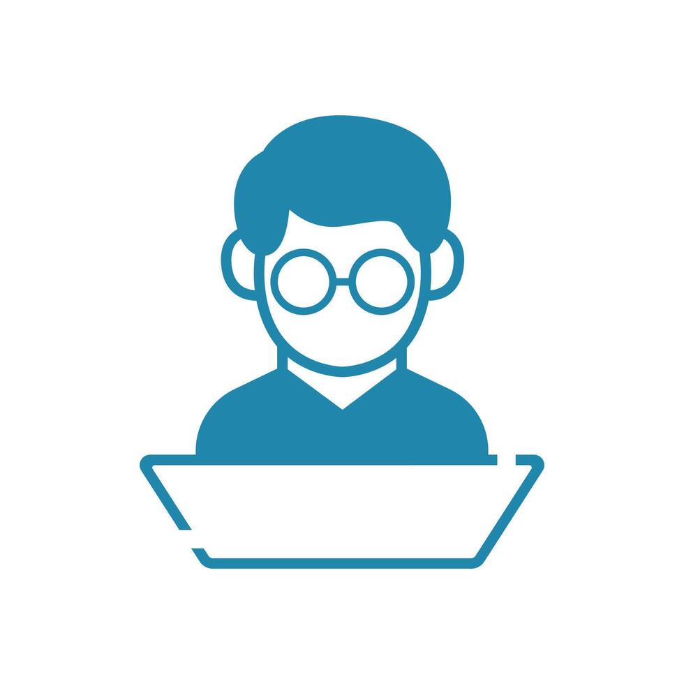 boy is reading a book. or called a Bookworm log illustration vector