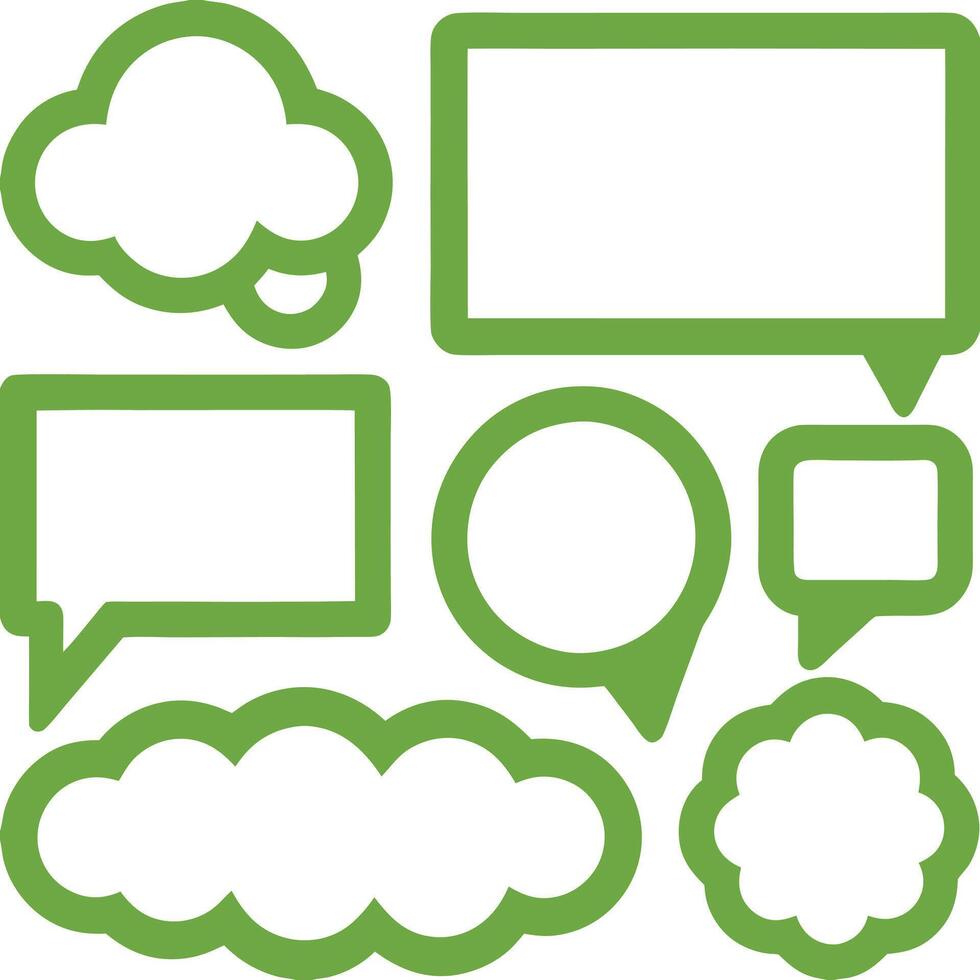 Bright and Expressive Thought Clouds and Speech Bubbles in Format vector