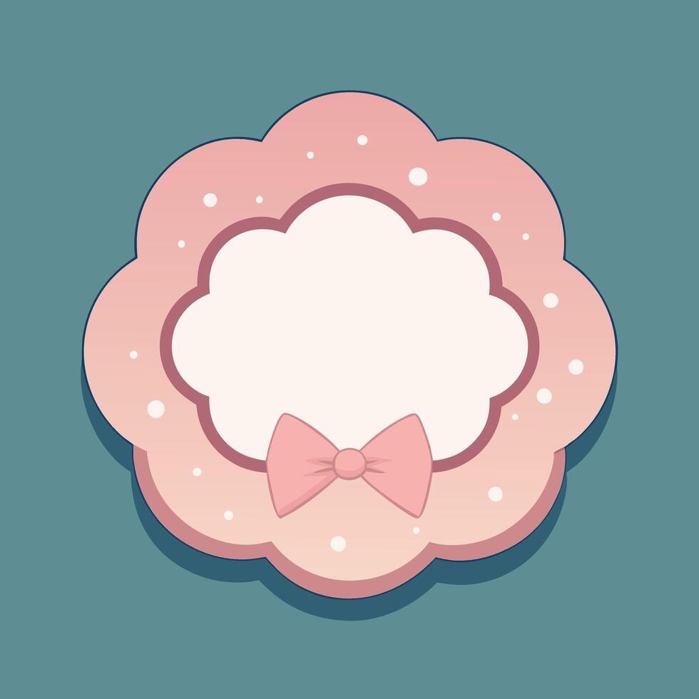 Soft and Dreamy Cloud Frame in Pink and White for Decorative Use vector