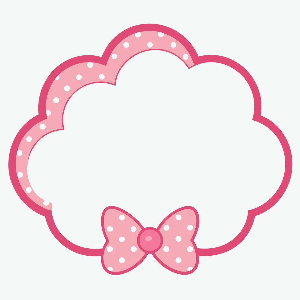 Cute Pastel Cloud Outline Frame with a Simple White Center vector