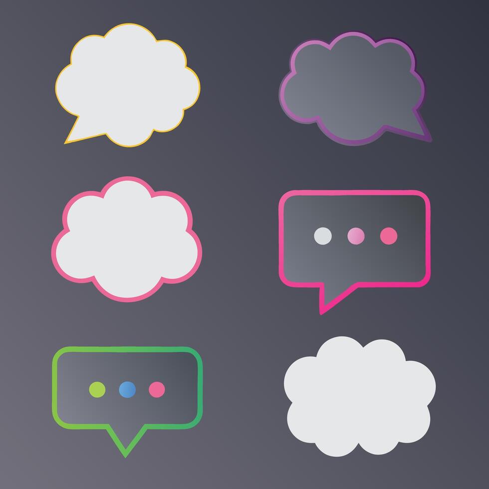 Cartoon Speech Bubbles for Social Media and Messaging Apps vector