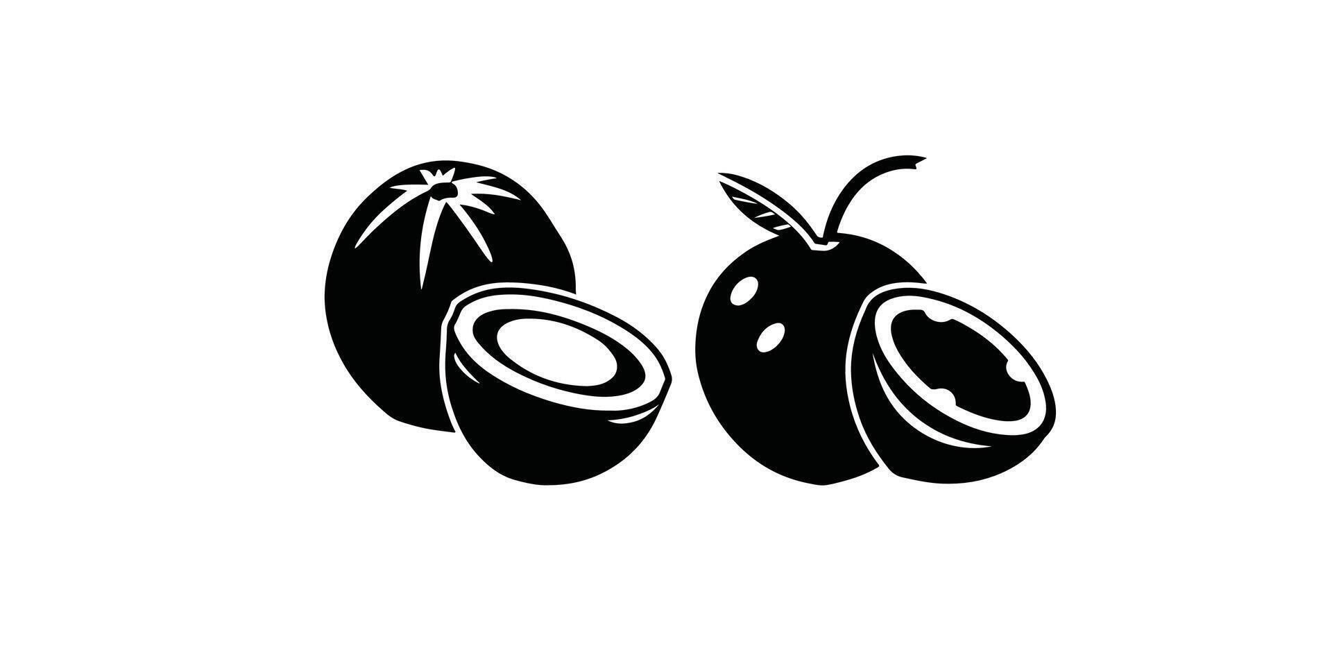 Print Coconut icon isolated on white background vector