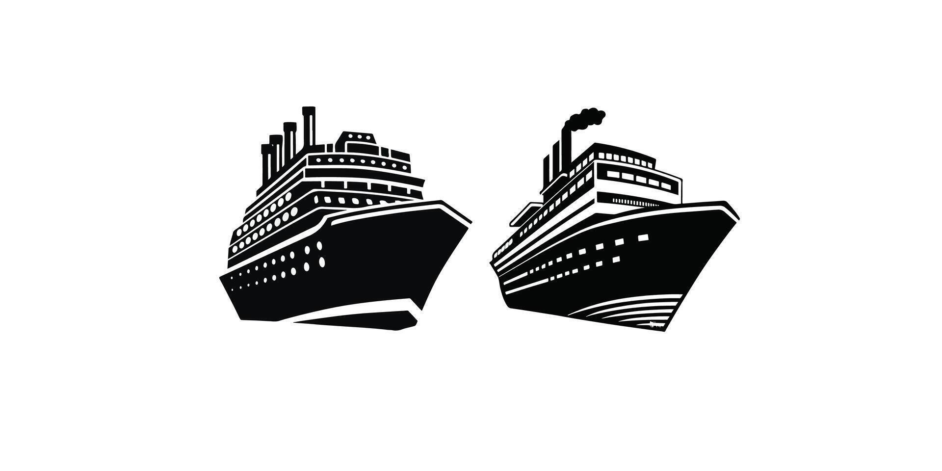 Print Big cruise ship clip art. vector