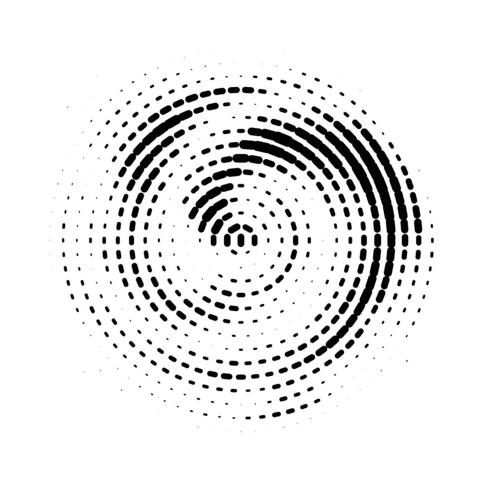 abstract round halftone spiral shape. Pop art coffee stain texture vector