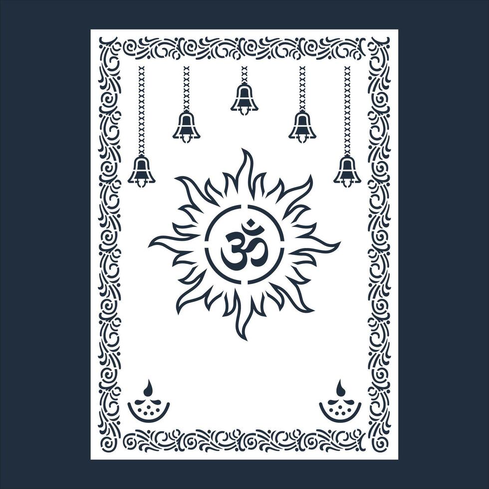 Om Jali design used for temples Mandir. vector