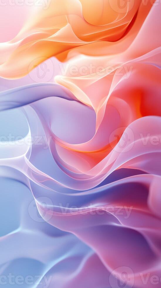 Soft flowing patterns in pastel hues create a calming and serene atmosphere in an abstract design photo